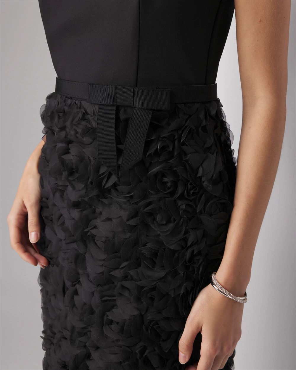 Women Sheath Midi Black Dress